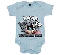 Body bebé I was born to the dark side parodia friki - Celeste, Talla única 12 meses