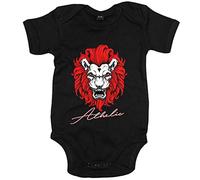 Body bebé ilustración león fan del Athletic - Negro, Talla única 12 meses