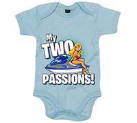 Body bebé Jet Ski And Girls My Two Passions - Celeste, Talla única 12 meses