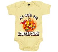 Body bebé Jo sóc de correfocs - Amarillo, Talla única 12 meses