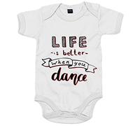 Body bebé Life Is Better When You Dance - Blanco, Talla única 12 meses
