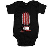 Body bebé lo tengo en mi ADN futbolero de Athletic - Negro, Talla única 12 meses
