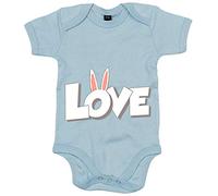 Body bebé Love rabbits quiero un conejo de mascota - Celeste, Talla única 12 meses