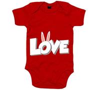 Body bebé Love rabbits quiero un conejo de mascota - Rojo, Talla única 12 meses