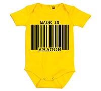 Body bebé Made in Aragón nacido en Aragón - Amarillo, Talla única 12 meses