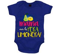 Body bebé mamá eres la pera limonera - Azul Royal, Talla única 12 meses
