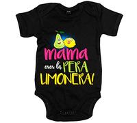 Body bebé mamá eres la pera limonera - Negro, Talla única 12 meses