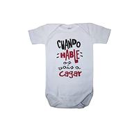 Body Bebe Manga Corta 6 Meses con Frase Cuando HABLE OS VAIS A CAGAR Regalo RECIÉN Nacido Regalo PAPÁS (Rojo Manga Corta 3 Meses)