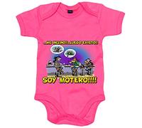 Body bebé me inclino luego existo soy motero - Rosa, Talla única 12 meses