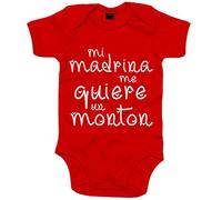 Body bebé Mi madrina me quiere un montón - Rojo, Talla única 12 meses