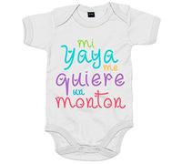 Body bebé Mi yaya me quiere un montón - Blanco, Talla única 12 meses