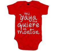 Body bebé Mi yaya me quiere un montón - Rojo, Talla única 12 meses