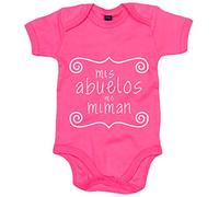 Body bebé Mis abuelos me miman - Rosa, Talla única 12 meses
