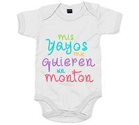Body bebé Mis yayos me quieren un montón - Blanco, Talla única 12 meses