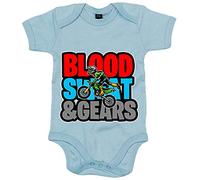 Body bebé Motocross Blood Sweat And Gears - Celeste, Talla única 12 meses