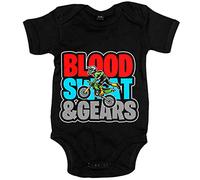 Body bebé Motocross Blood Sweat And Gears - Negro, Talla única 12 meses