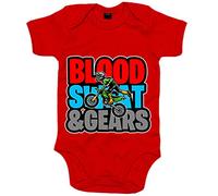 Body bebé Motocross Blood Sweat And Gears - Rojo, Talla única 12 meses
