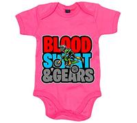Body bebé Motocross Blood Sweat And Gears - Rosa, Talla única 12 meses