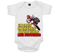 Body bebé Motocross I Am Crazy - Blanco, Talla única 12 meses