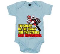 Body bebé Motocross I Am Crazy - Celeste, Talla única 12 meses