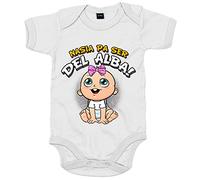 Body bebé nacida para ser del Alba para aficionada al fútbol de Albacete - Blanco, Talla única 12 meses