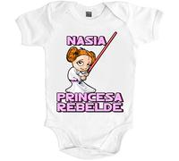 Body bebé nacida para ser la princesa rebelde parodia friki - Blanco, Talla única 12 meses