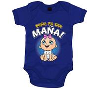 Body bebé nacida para ser Maña del Zaragoza para aficionado al fútbol - Azul Royal, Talla única 12 meses