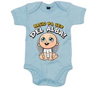 Body bebé nacido para ser del Alba para aficionado al fútbol de Albacete - Celeste, Talla única 12 meses
