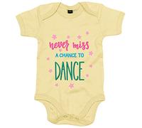 Body bebé Never Miss A Chance To Dance - Amarillo, Talla única 12 meses