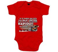 Body bebé no vas lo suficientemente rápido soy motero - Rojo, Talla única 12 meses