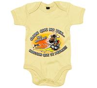 Body bebé ojos que no ven Hostión que te pegas soy motero - Amarillo, Talla única 12 meses