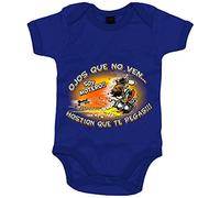 Body bebé ojos que no ven Hostión que te pegas soy motero - Azul Royal, Talla única 12 meses