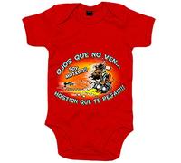 Body bebé ojos que no ven Hostión que te pegas soy motero - Rojo, Talla única 12 meses