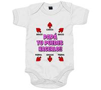 Body bebé papá tu puedes hacerlo rosa - Blanco, Talla única 12 meses