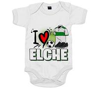 Body bebé para enamorado de su equipo de fútbol de Elche - Blanco, Talla única 12 meses
