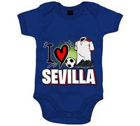 Body bebé para enamorado de su equipo de fútbol de Sevilla - Azul Royal, Talla única 12 meses