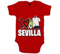 Body bebé para enamorado de su equipo de fútbol de Sevilla - Rojo, Talla única 12 meses