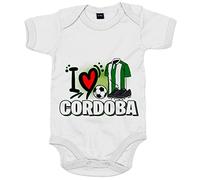 Body bebé para enamorado de su equipo de fútbol del Córdoba - Blanco, Talla única 12 meses