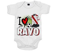 Body bebé para enamorado de su equipo de fútbol del Rayo - Blanco, Talla única 12 meses