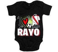 Body bebé para enamorado de su equipo de fútbol del Rayo - Negro, Talla única 12 meses