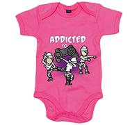 Body bebé para gamer frase addicted to play viciado de los videojuegos con pose baile Take L Dab y Floss - Rosa, Talla única 12 meses