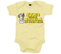 Body bebé parodia de princesa de las galaxias estar con mi abuela es star way - Amarillo, Talla única 12 meses