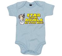 Body bebé parodia de princesa de las galaxias estar con mi abuela es star way - Celeste, Talla única 12 meses