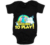 Body bebé parodia gamers divertida my unicorn to play avatar del juego - Negro, Talla única 12 meses
