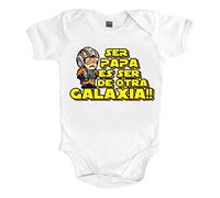 Body bebé parodia piloto ser papá es ser de otra galaxia - Blanco, Talla única 12 meses