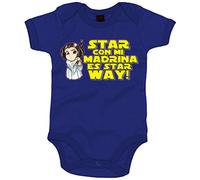 Body bebé parodia princesa de las galaxias estar con mi madrina es star way - Azul Royal, Talla única 12 meses