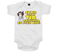 Body bebé parodia princesa de las galaxias estar con mi tia favorita es star way - Blanco, Talla única 12 meses