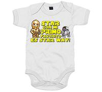 Body bebé parodia robots de las galaxias estar con mi primo favorito es star way - Blanco, Talla única 12 meses