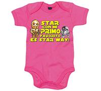 Body bebé parodia robots de las galaxias estar con mi primo favorito es star way - Rosa, Talla única 12 meses