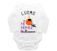 Body bebé personalizado “Mi primer Halloween” - Diseño calabaza unicornio con nombre - Ropa infantil para niña o niño - Regalo original para recién nacidos